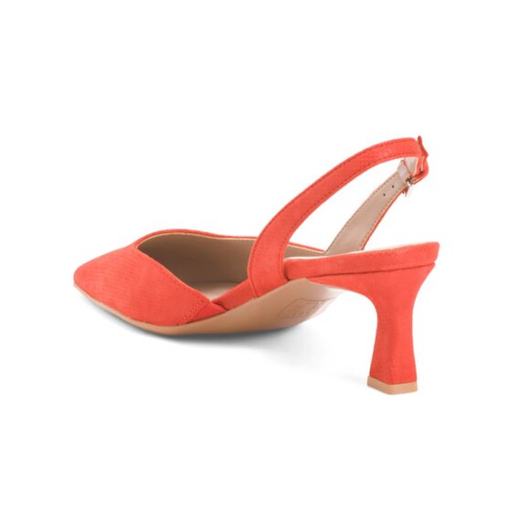 NATURALIZER PREMIUM Red Leather Dalary Slingback Heels - Picture 2 of 2